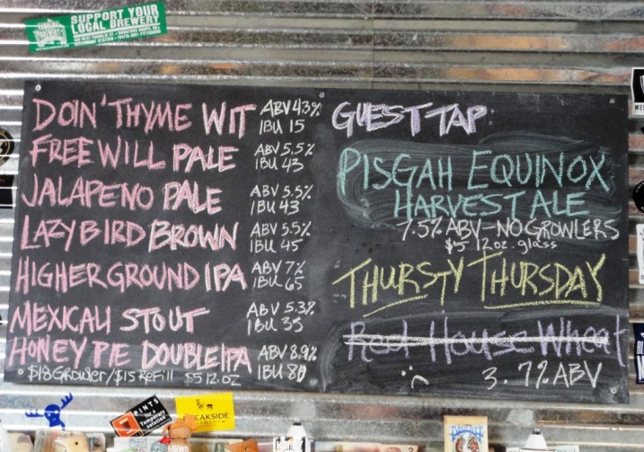 Birdsong Brewing Company chalkboard