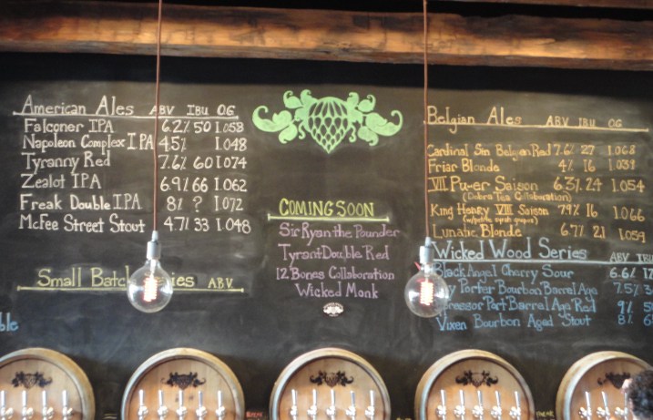 Wicked Weed Brewery Chalkboard