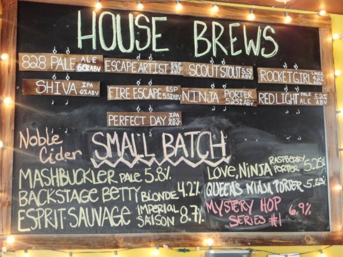 Asheville Brewing Company chalkboard