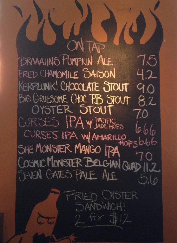 Spring House Brewing Company Tap Room Chalkboard