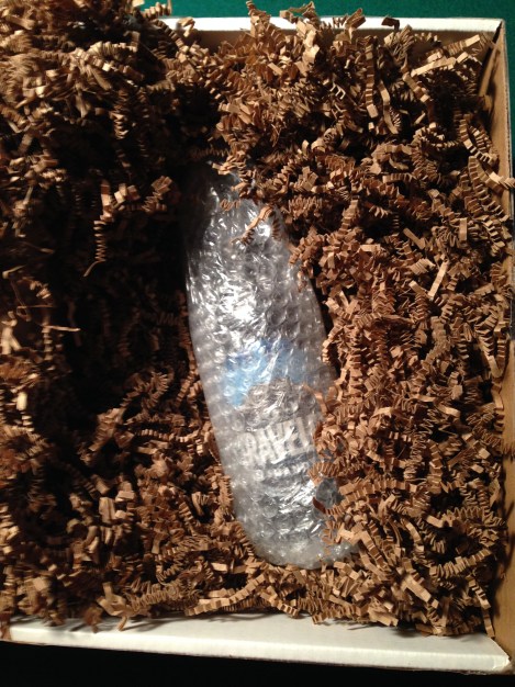 Jolly Traveler Winter Shandy bottle in bubble wrap