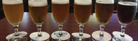 Elevator Brewery flight