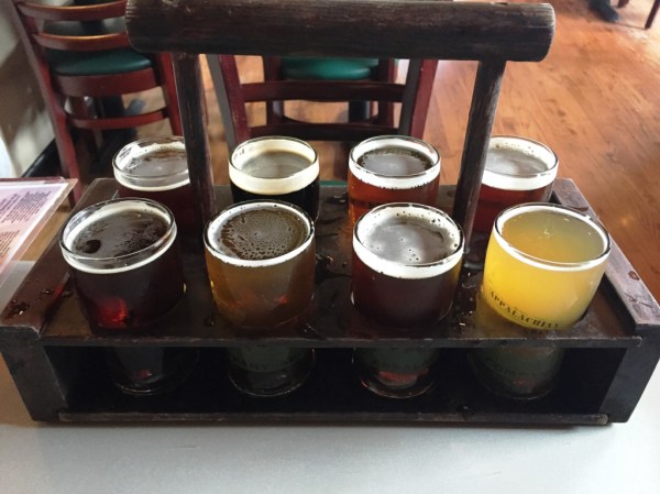 Appalachian Brewing Company sampler rack