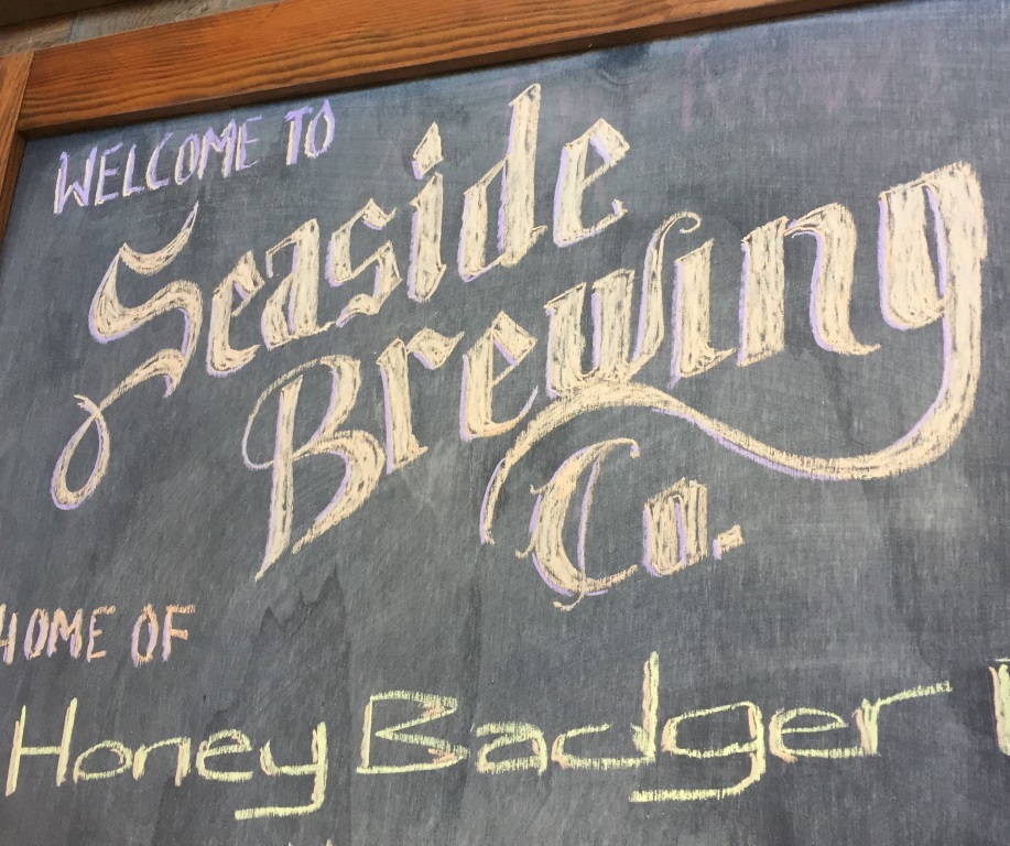 Seaside Brewing Company logo chalkboard