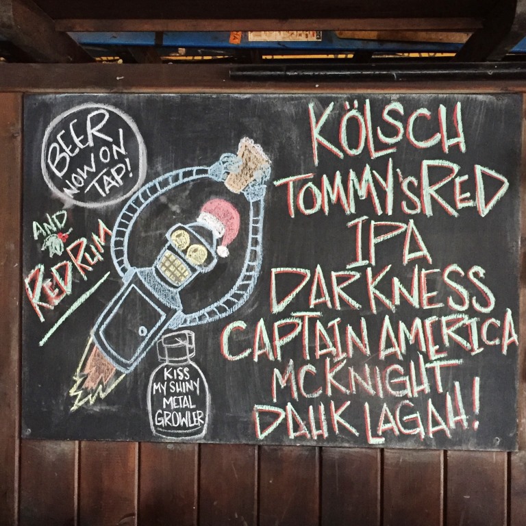 Trinty Brewhouse chalkboard