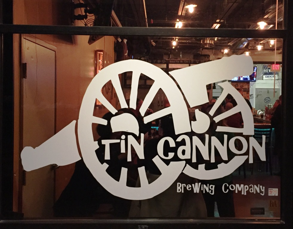 Tin Cannon Brewing Company front window