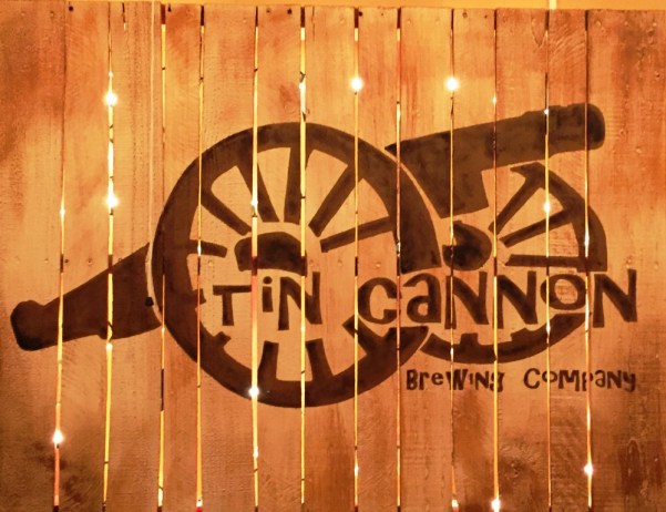 Tin Cannon Brewing Company Wood Sign