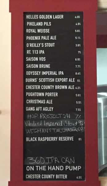 Sly Fox Brewhouse beer menu