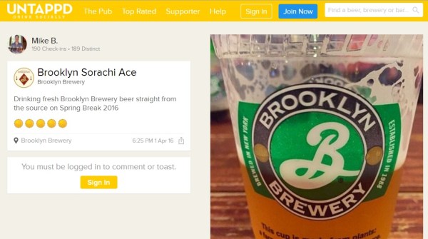 Brooklyn Brewery Check-in