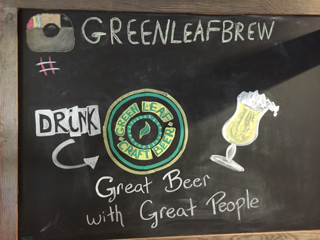 Green Leaf Brewing Company chalkboard2