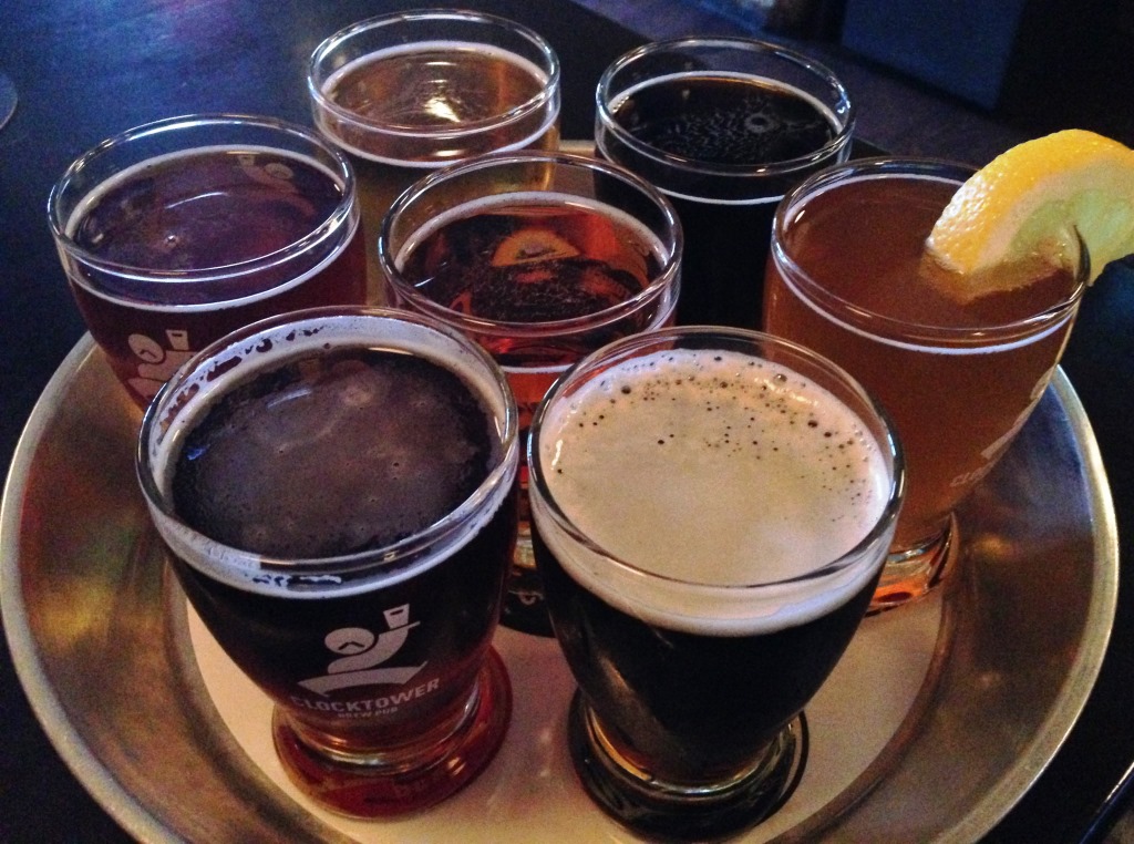 Clocktower Brew Pub flight