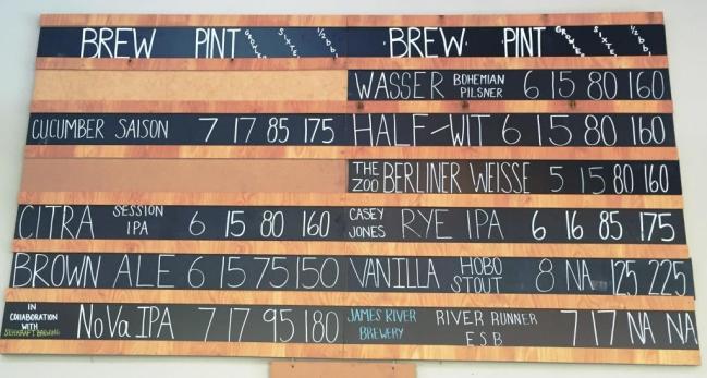 Caboose Brewing Company chalkboard