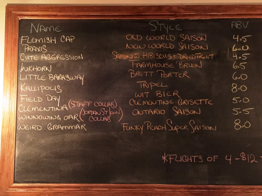 Folly Brewpub chalkboard